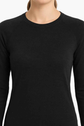 Women's Merino Wool Base Layer Top by Mead's Supply & Equipment, long sleeve, 180gsm, 17.5 micron, soft thermal activewear