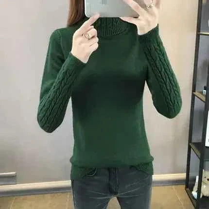 Women's wool high neck sweater with slim fit and long sleeves, designed for winter warmth, by Mead's Supply & Equipment Outfitters.