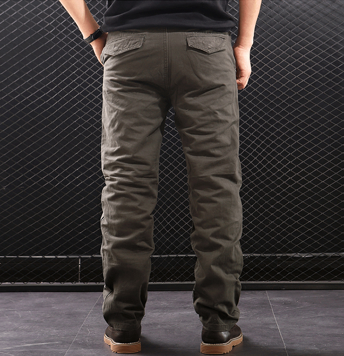 Black, grey, and green cotton work pants from dealonlinenz in sizes 30 to 35, featuring durable fabric and comfortable fit.