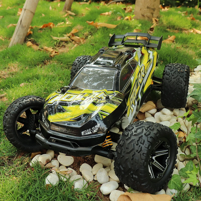 X-Large 45km/h off-road RC Truggy with 2 batteries, high-speed electric model by dealonline.co.nz showing rugged tires and sleek design
