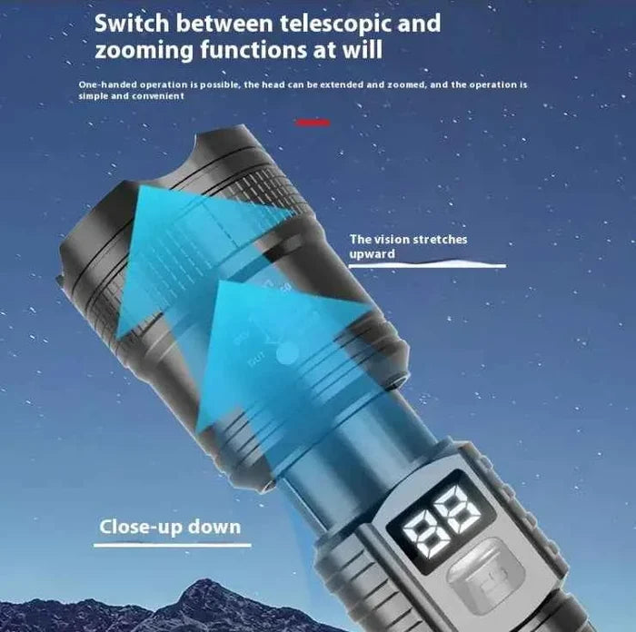 ZoomBright Power Flashlight from Mead's Supply & Equipment Outfitters, outdoor electronic flashlight with bright, powerful beam.